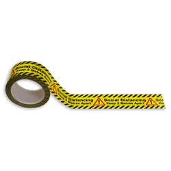 Social Distancing Printed Black & Yellow Floor tape